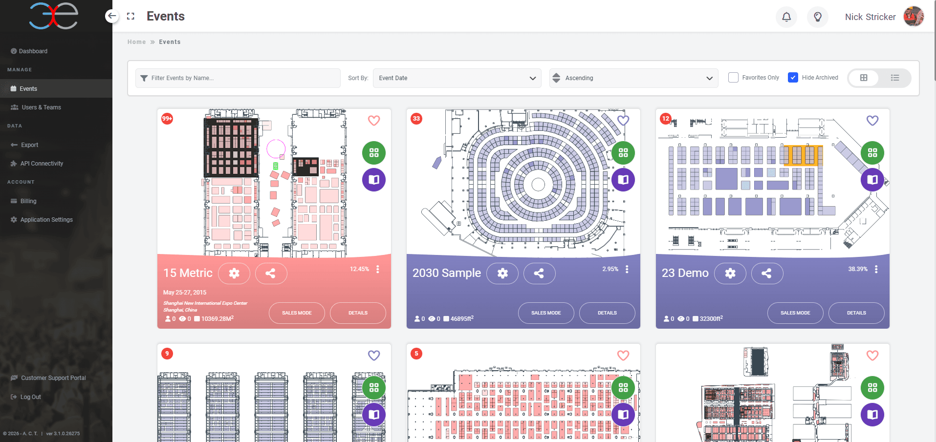 Expocad trade show platform event dashboard